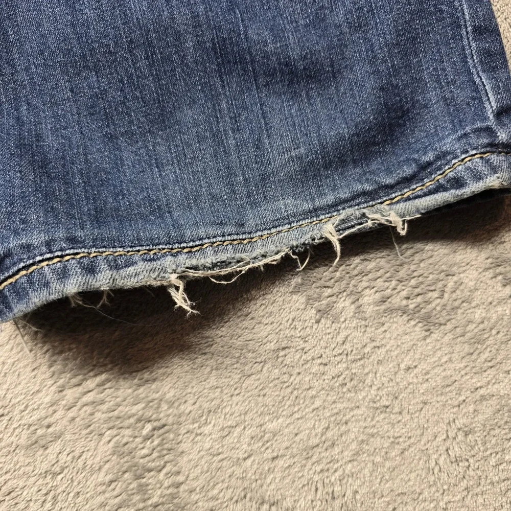BKE Tyler Mens Distressed Straight Leg Jeans 38R Blue Button Fly ABM4298‎